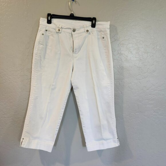 Womens Slim it Up Brand Jean Capris White 14 - Picture 1 of 5